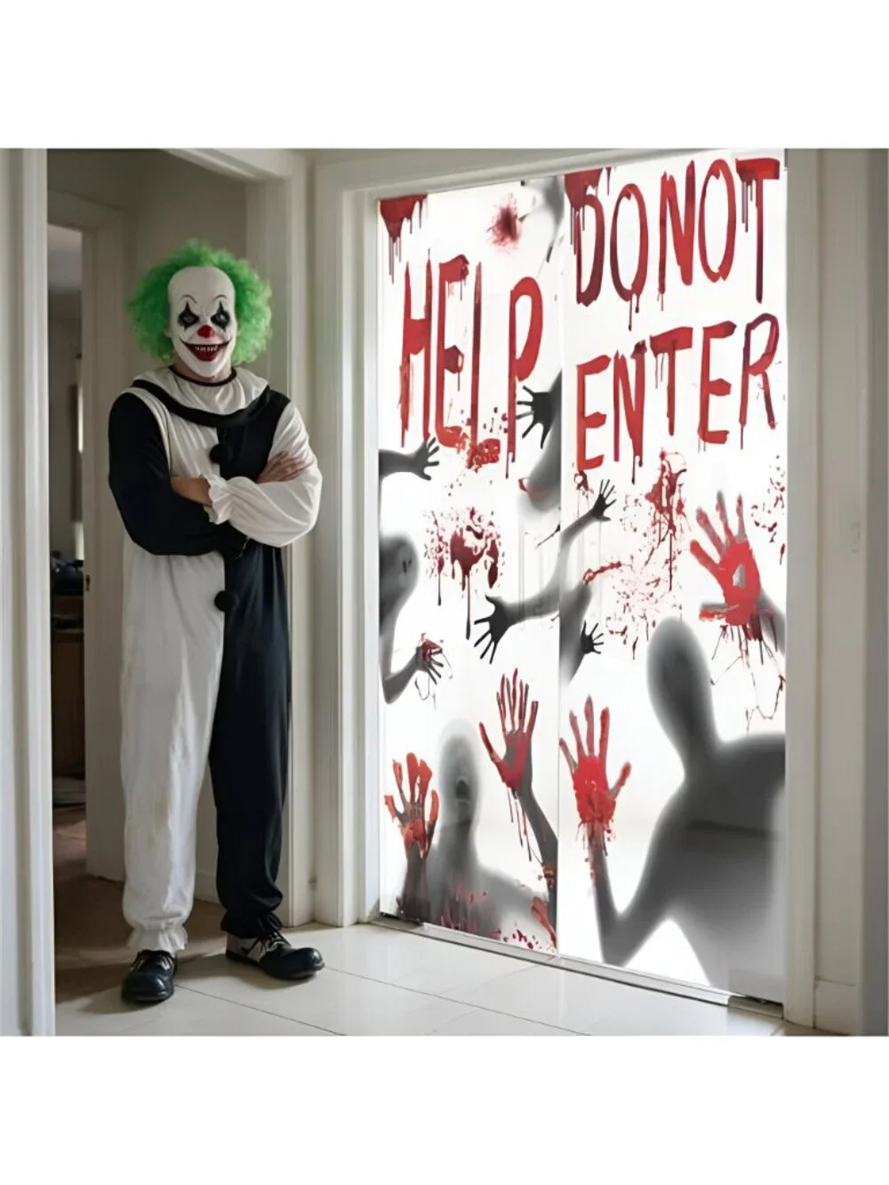 2Pcs 30x61 Halloween Window Clings, Stickers & Decorations, Scary Bloody
